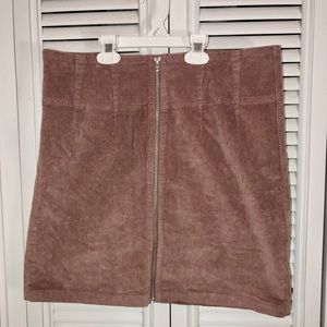Wild Fable Dusty Rose zip front corduroy mini skirt size 12